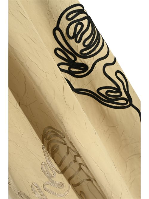 Abito bustier Violet in taffetà crinkle con ricami rose Liviana Conti | F6SY25W82-2